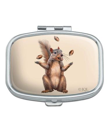 Squirrel Juggling His Nuts Crazy Funny Rectangle Pill Case Trinket Gift Box