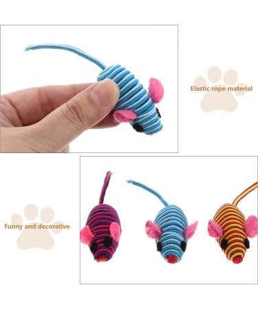 VILLCASE 12PCS Cat Toy Mouse-Elastic Rope Mouse Toy Cat Teaser Mouse Toy Creative Pet Cat Teeth Grinding Chew Toys for Small Medium Large Cat (Random Color) Assorted Color 12PCS 12X3.5cm - Buy Online on GoSupps.com