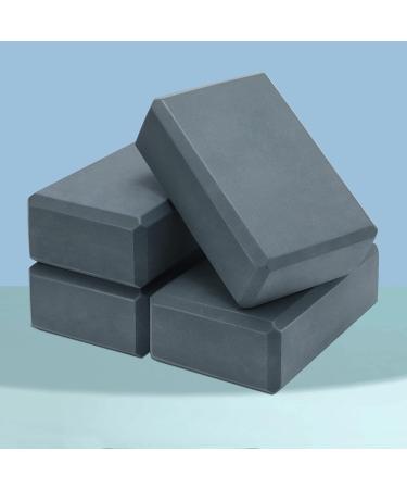 4 Pcs Soft EVA Foam Yoga Blocks | Supportive Brick for Pilates & Meditation | Non-Slip Exercise Equipment | Grey, 9x6x3 Inches - Buy Online on GoSupps.com