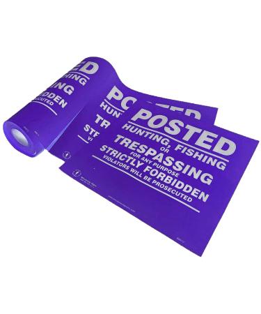 Minuteman Signs | No Trespassing, No Hunting, No Fishing, Vinyl. Signs on a roll, 50 Count Purple
