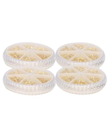 2 Box Nail Art Metal Decoration Portable Round Box Nail Tools for Women(#1)