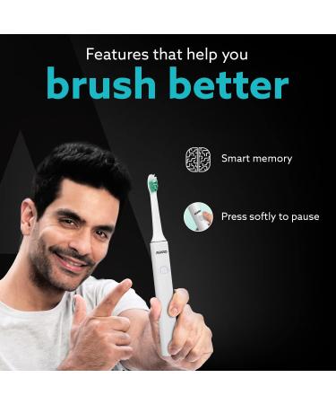 AGARO Cosmic Dlx Sonic Electric Toothbrush for Adults - Powerful Soft Nylon Bristles AAA Battery - White - International Shipping Available - Buy Online on GoSupps.com