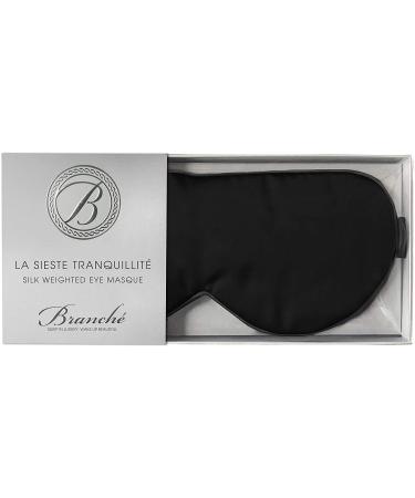 Branche Beauty Silk Eye Mask La Sieste Tranquillit - Stylish Premium 6A Silk 22 Momme Sleep Mask Eye Cover Shade Blindfold Sleeping Sleepover Mask for Luxury Sleep in Total Darkness (Black)