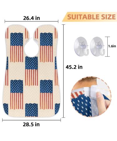 Abstract America Flag Beard Bib Apron | Non-Stick Waterproof Hair Catcher for Men | Perfect Grooming Gift - Buy Online on GoSupps.com