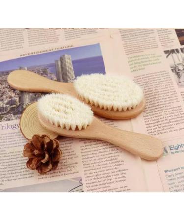 Soft Goat Bristle Baby Hair Brush with Wooden Handle - Gentle Brush for Newborns & Toddlers - Buy Online on GoSupps.com
