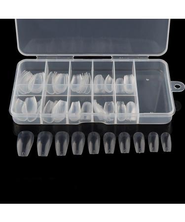 Livecity Long Coffin Full Cover False Nails with Application Tool