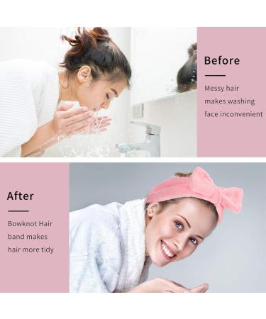 OHAOLYLE Spa Headband Wrist Washband Set Face Wash Wristband Soft Elastic Headband Wrist Bands Skincare Facial Headband Washing Band for Women Girls Makeup Bath Shower (Pink) - Buy Online on GoSupps.com