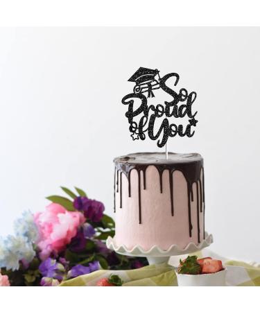 Tenhaisi Black Glitter So Proud of You Cake Topper 2024 Graduation Party Decoration Congrats 2024 Grad Sign Cake Decor High School/College Graduation Party Supplies - Buy Online on GoSupps.com