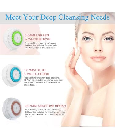 4 Pack Multicolor Replacement Facial Cleansing Brush Heads for Clogged & Enlarged Pores - Buy Online on GoSupps.com