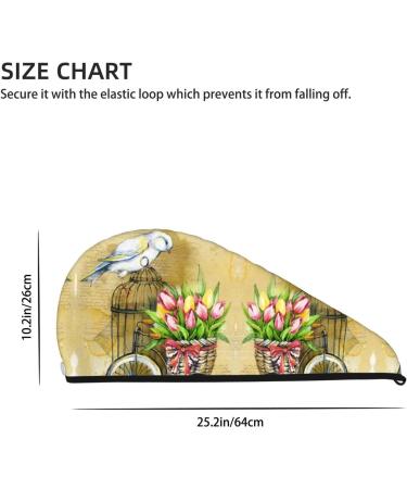 Watercolor Canary Bird Microfiber Hair Towel - Super Absorbent Quick Dry Hair Wrap for Long Curly & Thick Hair | Soft Coral Velvet for Women - Buy Online on GoSupps.com