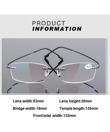 VISENG Rimless Titanium Reading Glasses 2 Pairs +1.25 Diopters for Men and Women - Ultra Light Design (Silver/Pink) - 2 Pack - Buy Online on GoSupps.com