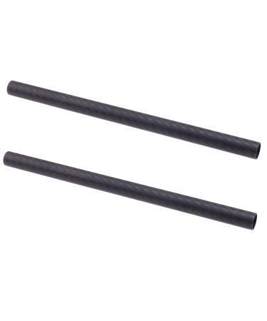 Foto4easy 8 Inch 15mm Carbon Fiber Rod for 15mm Rail Rod Support System Matte Box Follow Focus - Pack of 2 15mm Rod-8 inch