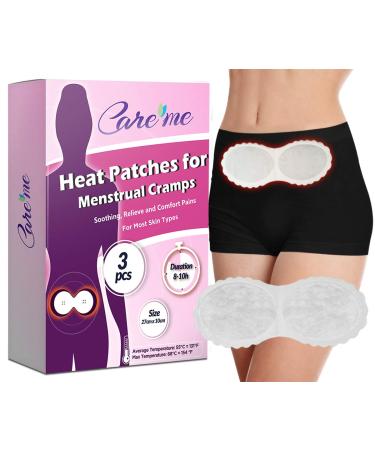 Disposable & Portable Heating Pads for Menstrual Cramps, Period Pain, Lower Back Pain Relief (3 Patches) - Compared with Thermacare Menstrual Heat Wraps