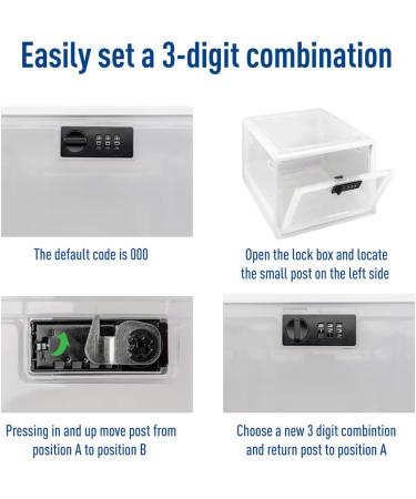 EZY DOSE Medication Lockbox - Secure Large Capacity Storage for Vitamins & Medications | BPA Free Food Safe Combination Lock - Shop Internationally - Buy Online on GoSupps.com