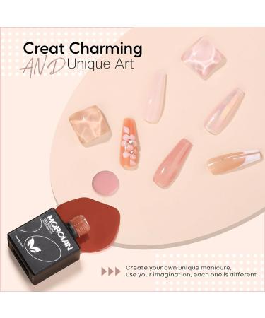 Morovan Jelly Gel Nail Polish Set - 6 Colors UV LED Soak Off - Red Pink Nude & Brown - DIY Manicure Kit for Home & Salon - Buy Online on GoSupps.com