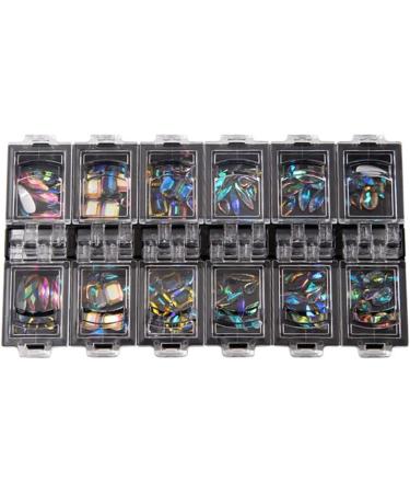 Conijiwadi Nail Art Rhinestone Palette 12 Grids Colorful Water Drop Shape Square Flat Bottom Rhinestones - Buy Online on GoSupps.com