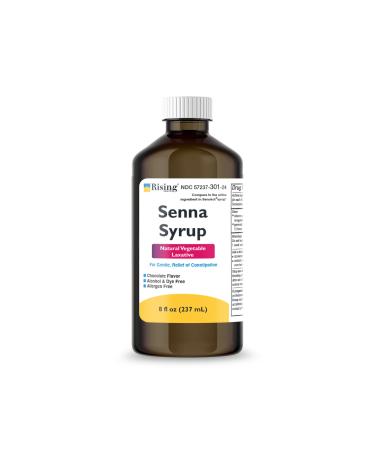 Rising Health Natural Vegetable Laxative - Senna Sennosides Syrup 8.8mg/5ml - Constipation Relief - Chocolate Flavor - Compared to Senokot Syrup