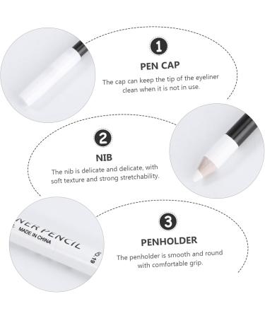 Healvian 60 Pcs Eyeliner Pencil Eye Liners Makeup Pencils Eyeliners Coloured Pencils White Liner Wooden Pole - Buy Online on GoSupps.com