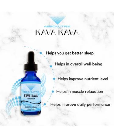 Absonutrix Kava Kava Root Extract Liquid Form 590 mg per serving 4 Oz Made in USA Quick Absorption Quality Potent Ingredients Non-GMO GMP Certified Facility Cruelty-Free Products - Buy Online on GoSupps.com