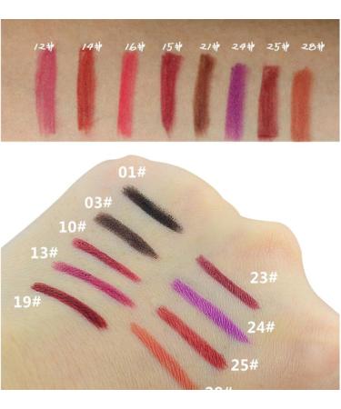  rongweiwang Set of 12 long-lasting lip pencils makeup eyeliner pen smooth makeup pocket-sized women's lip cosmetics - Buy Online on GoSupps.com