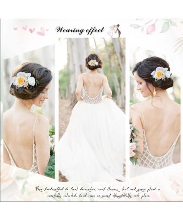 Fangsen Hibiscus Rose Flower Hair Comb - Bridal Headpiece for Brides & Bridesmaids - Buy Online on GoSupps.com