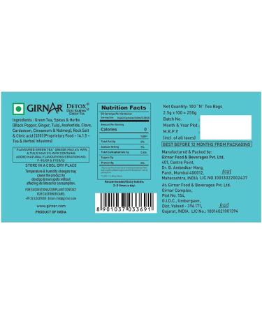 gnr Girnar Detox Green Tea Desi Kahwa 100 Theezakjes - Buy Online on GoSupps.com