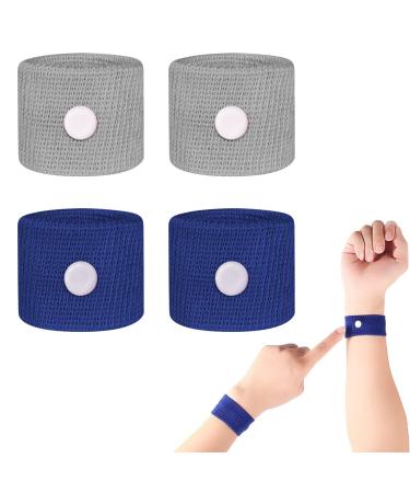 LZKHEH acupressure bracelet (2 pairs) anti-evil unit for adults & children suitable for dismissal and travel sickness.Colors: blue & gray.