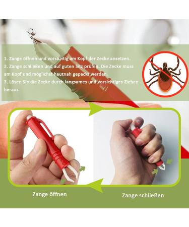 Nepfaivy Ticking Pliers for Dogs Cats & Kids - 3 Tick Hooks & 2 Tick Tweezers - Safe & Easy Tick Remover in Red & Green - Buy Online on GoSupps.com
