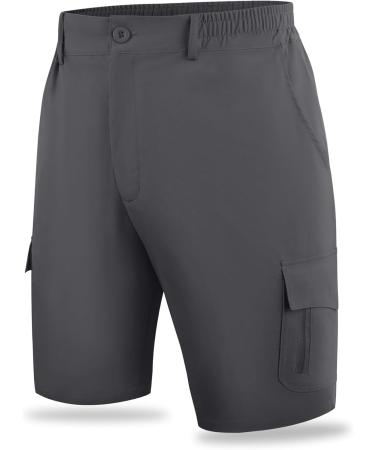 Sihohan Men's Short Pants - Lightweight Quick-Drying Hiking Shorts with 7 Pockets | Breathable Stretch Cargo Shorts for Summer Trekking | 3XL Dark Gray - Buy Online on GoSupps.com
