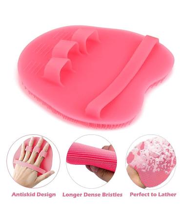 RamPula 2 in 1 Bath and Shampoo Scrubber - Silicone Body Scrubber Brush Glove for Exfoliating Wet or Dry Skin - Bath Shower Tool - Buy Online on GoSupps.com