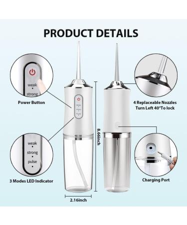 Buy Cordless Water Dental Flosser - 220ml Tank 3 Modes 4 Jets IPX7 Waterproof | International Shipping Available - Buy Online on GoSupps.com