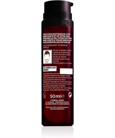  L'Oreal Paris Men Expert L'Or al Men Expert BarberClub - Short Beard and Face Care - Moisturizing & Soothing Gel - Anti-Tightness/Irritation - With Cedarwood Essential Oil - All Skin Types - 50 ml - Buy Online on GoSupps.com