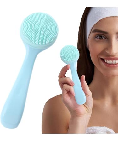 Silicone Manual Facial Cleansing Brush Skin Friendly Waterproof Face Cleaning Scrubber Exfoliator Cleanser Skin Friendly Face Scrubber for Blackheeads Whiteheads Makeup Residues Removal Blue - Buy Online on GoSupps.com