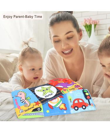 Vocheer Baby Soft Cloth Book Sensory Toy | Infant Tummy Time Mat for 0-12 Months | Dolphin Design - Buy Online on GoSupps.com