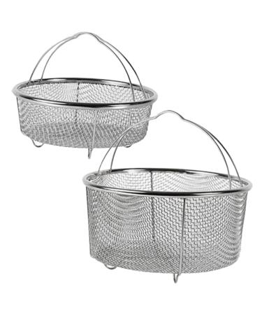 Abaodam 2pcs Stainless Steel Frying Basket Snack Containers Fry Basket Plant Pot Wash Basket Household Fries