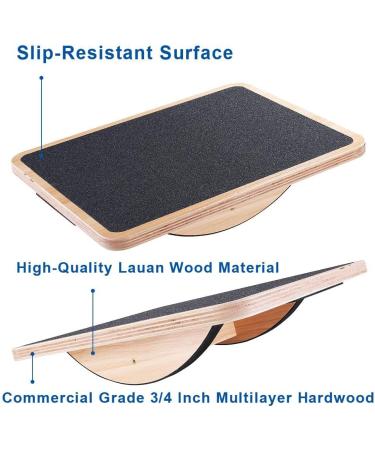 StrongTek Wooden Balance Board - Professional Rocker Board for Standing Desk, Core Strength, Stability - Anti-Slip Roller for Under Desk Use - Office Wobble Board Essential - Buy Online on GoSupps.com