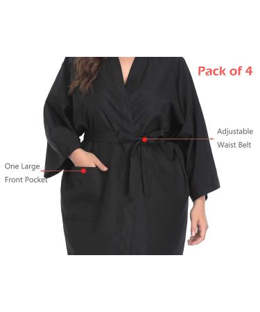Salon Client Gown Robes Cape 4-Pack - Hairdressing Smock for Hair Stylists - Black XL - Buy Online on GoSupps.com