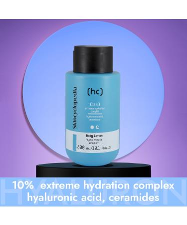 Skincyclopedia 10% Hyaluronic Acid Body Moisturiser with Glycerin Niacinamide Ceramides Shea Butter and Almond Oil - Firming Body Lotion - Powerful Hydrating Body Cream for All Skin Types 300ml - Buy Online on GoSupps.com