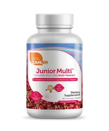 Zahler Junior Multi Complete One-Daily Multi-Vitamin Natural Cherry Flavor 180 Chewable Tablets