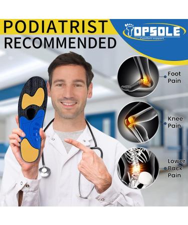 TOPSOLE Orthotic Insoles | Plantar Fasciitis & Arch Support | Men & Women (UK-5-24cm Blue) - Buy Online on GoSupps.com