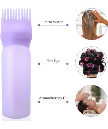 2PCS Purple Hair Dye Brush Bottle Applicator 120ML - Root Comb Color Oiling Bottles - Buy Online on GoSupps.com