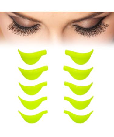 WEKUW 10 pieces eyelash lifting silicone pads lash lifting set eyeliner lifting accessories silicone pads eyelash lift lash lift shields eyelash shaft lifting pads suitable for eyelash cavity (green)
