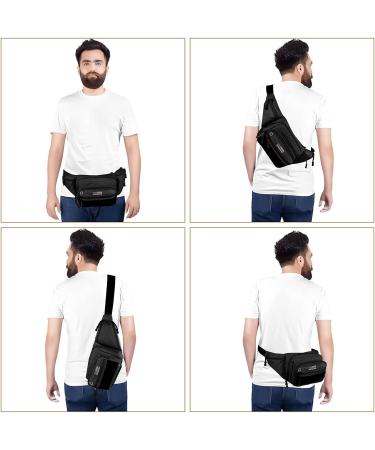 Tactical Fanny Pack with USA Flag Patch | Waterproof Waist Bag for Camping, Hiking & Hunting | Military Pistol Pouch Belt Bumbag - Buy Online on GoSupps.com