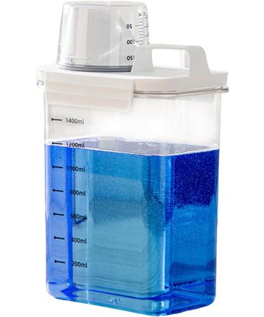 1PC Laundry Detergent Dispenser 1800ml Clear Airtight Washing Powder Dispenser with Scale and Cup Detergen Box for Solid Liquid 1800ml with scale - Buy Online on GoSupps.com