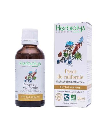 Extrait De Plantes Fra ches Bio | Pavot De Californie | Eschscholtzia californica | Phytoth rapie | 50 ml | Herbiolys Pavot de californie 50 ml (Lot de 1)