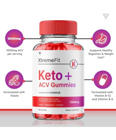 Xtreme Fit Keto ACV Gummies for Weight Loss - 60 Gummies - Shark Tank Apple Cider Vinegar Oprah Winfrey - XtremeFit - Buy Online on GoSupps.com