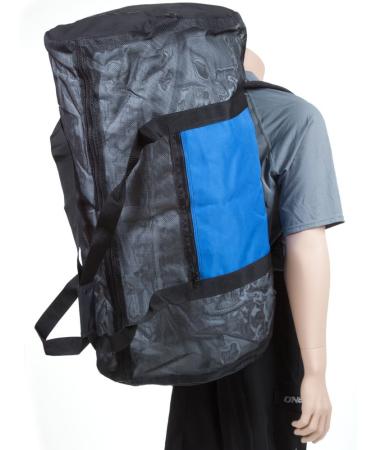 Rock N Sports Convertible mesh Backpack/Duffel Bag for Snorkel or Dive Equipment Blue