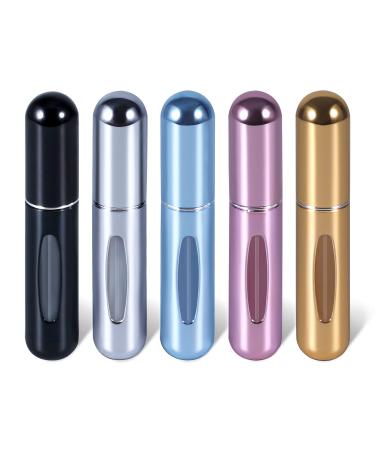 UMETASS Perfume Atomizer Bottle Portable Refill Bottle 0.2oz (5ml) Perfume Spray Empty Pump Bottle Delicate Spray Travel 5-Pack
