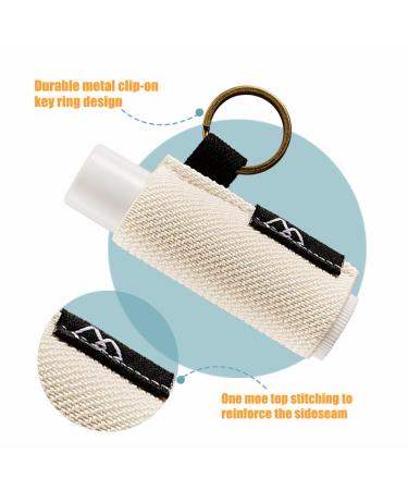 Buy WK IEASON Lip Balm Holder Keychain - Elastic Chapstick Sleeve in Pink Light Beige Grey | International Shipping Available - Buy Online on GoSupps.com