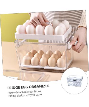 Yardenfun 1pc Egg Storage Box Eggs Food Container Refrigerator Egg Storage Organizer Stackable Tray re-usable - Buy Online on GoSupps.com